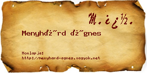 Menyhárd Ágnes névjegykártya