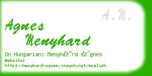 agnes menyhard business card